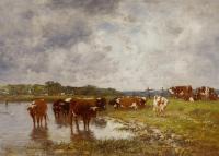Boudin, Eugene - Cows in a Meadow on the Banks of the Toques